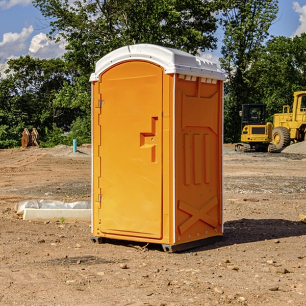 how often are the portable restrooms cleaned and serviced during a rental period in Lewistown